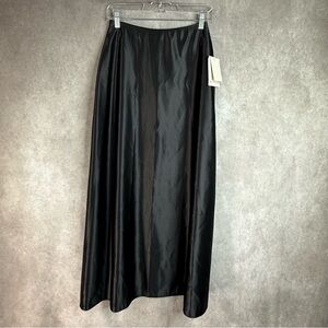Vtg Jessica McClintock A-Line Formal Maxi Satin Skirt In Black Size 4 NWT